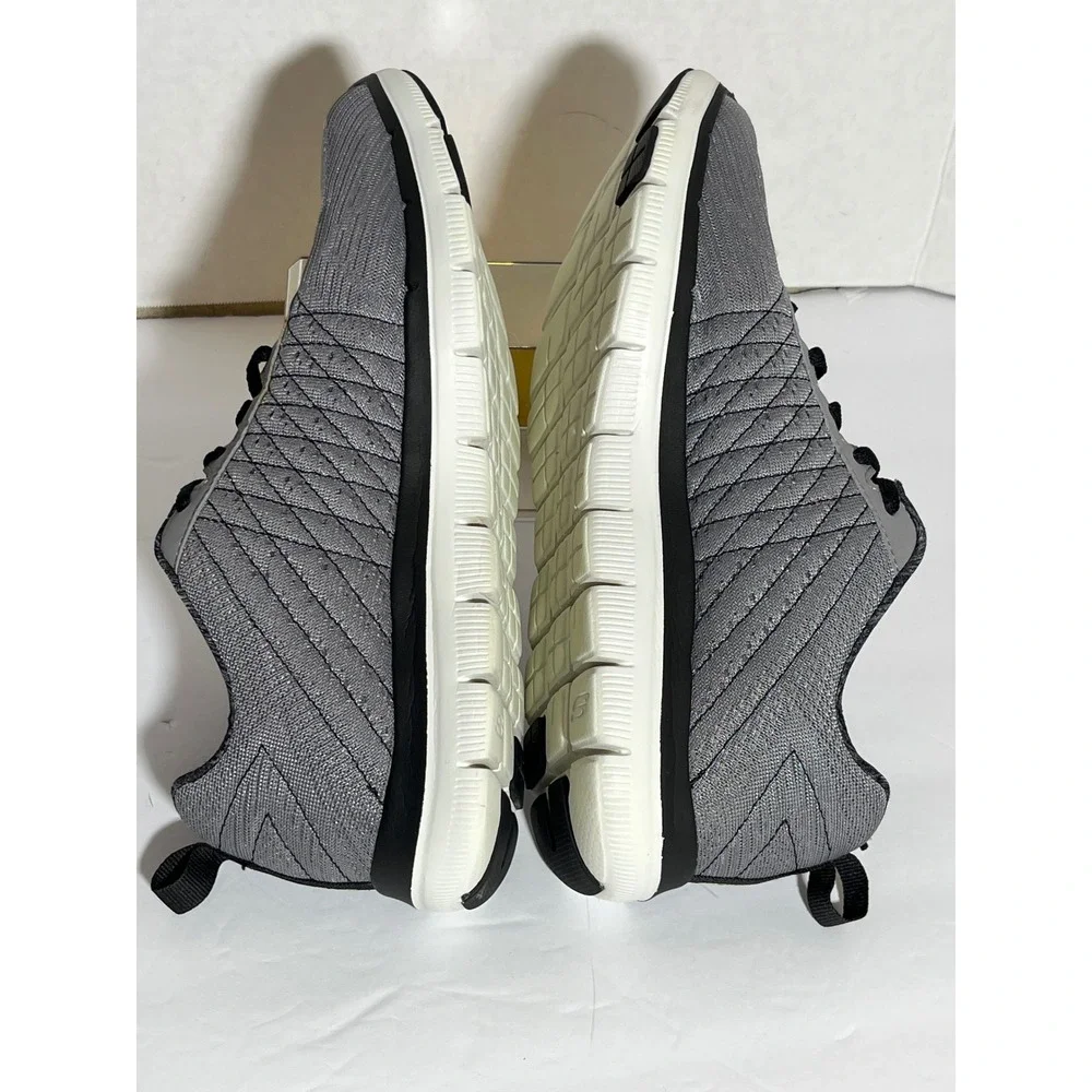 Skechers Mens Lite-Weight Dual-Lite Gray Black Sneakers 52185‎ LGBK Mens 8